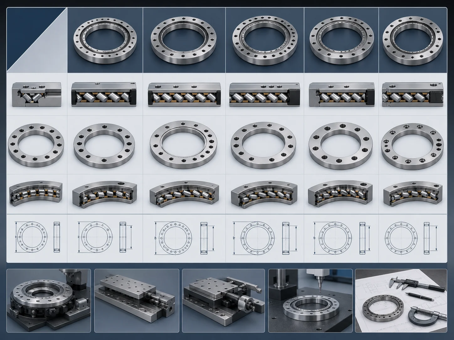 custom cross roller bearing supply capability matrix visual