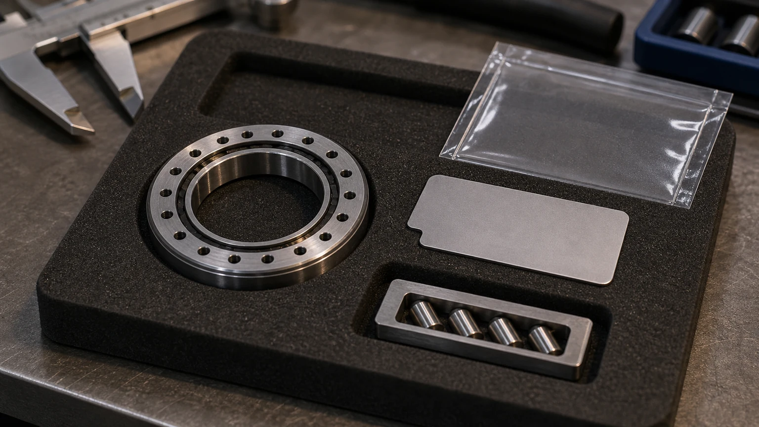 RB2508UU Cross Roller Bearing model marking and sample evidence visual