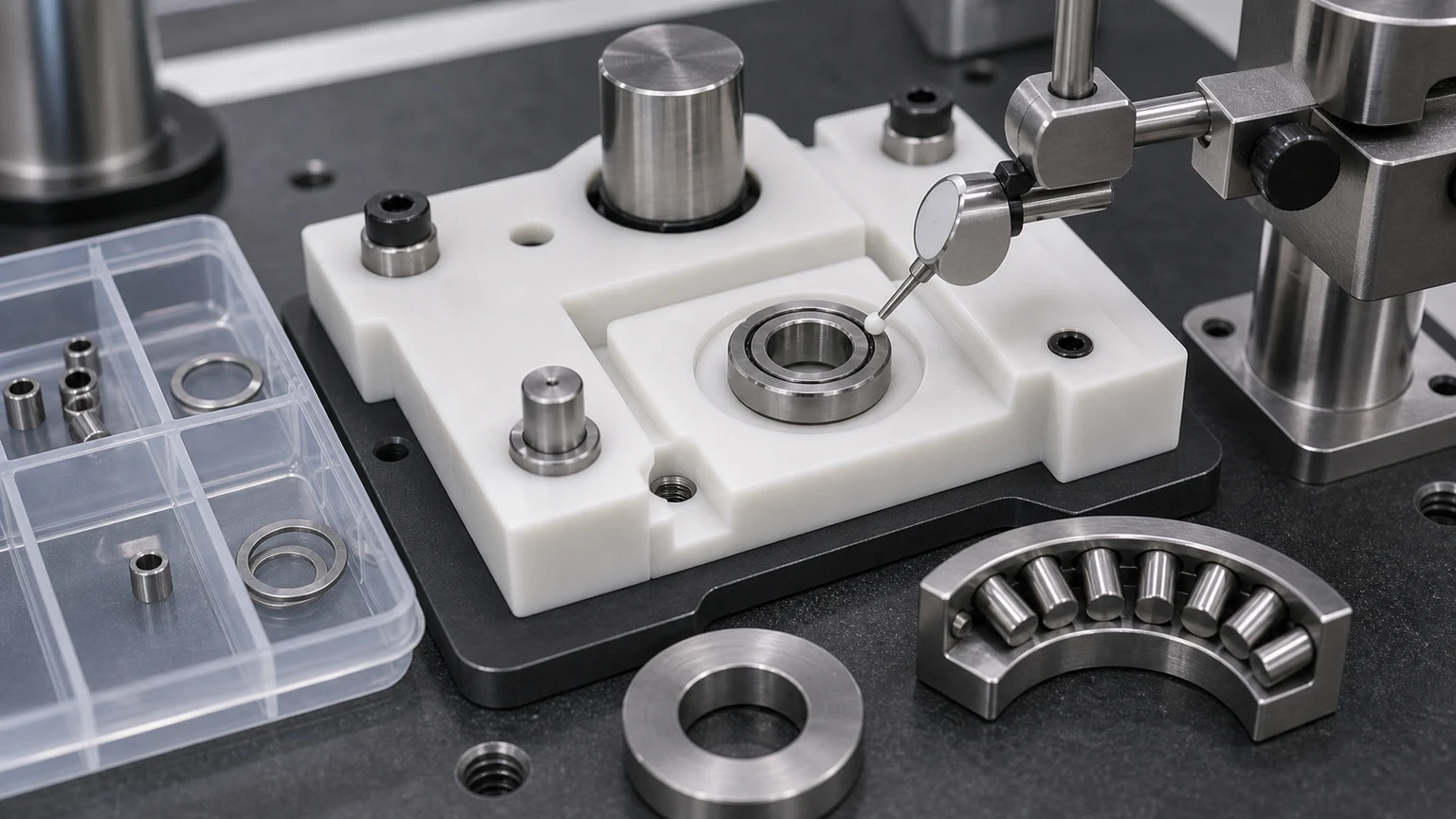 RB4510 Crossed Roller Bearing RB4510 bore, OD, width, seating face, and compact mounting condition visual